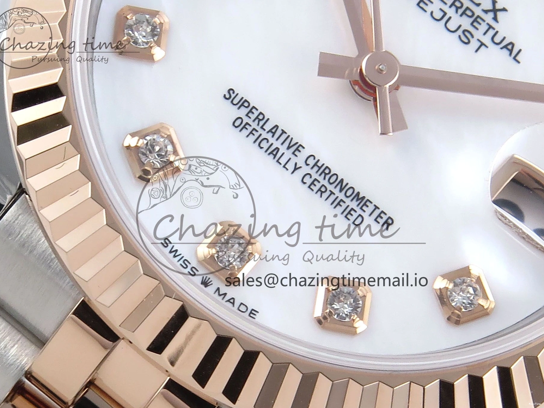 MiroTime 0102 QuickDry DateJust 31 278271 ARF 1:1 Best Edition 904L Steel White MOP Diamonds Dial on SS RG Jubilee Bracelet ETA 517